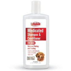 Farnam Sulfodene Medicated Shampoo & Conditioner for Dogs Farnam Sulfodene 개용 약용 샴푸 및 컨디셔너 12온스 화이, 1개, beige