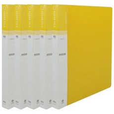 클리어화일 인덱스 A4 40매, 노랑색, 4개