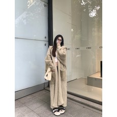 밍크털라이크 후드 스웨터 코트 여롱 고급스러움 루즈 나른한 니트가디건 코트
