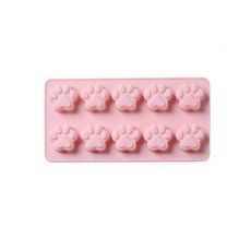 미니 실리콘 강아지 고양이 동물 발 애완 인쇄 베이킹 금형 취급 캔디 쿠키 젤리 아이스 큐브 초콜릿 비누 트레이, 2. 분홍색, 1개
