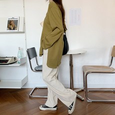 투데이앤룩 루즈핏 양트임 여성긴팔티셔츠 긴팔 티셔츠