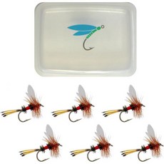  로얄 코치맨 - 송어 연어 팬피쉬 블루길을 위한 클래식하고 뛰어난 파리 낚시, 6 Pc w/Case - Size #12 