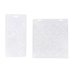 STK 자수 패치 워크 바느질을위한 2pcs plasitc 퀼트 템플릿 스텐 슬