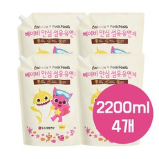 베비언스 핑크퐁 유아 섬유유연제 리필 2200ml 4개, 1개