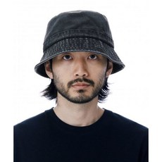 루오에스팩 오버핏 워싱 라인 버킷햇 블랙