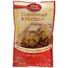베티크로커 197006 Betty Crocker 베티 크로커 머핀 믹스 정통 콘브레드 & 184.3g6.5온스 파우치 6팩