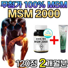 MSM 2000 식이유황 조인트케어 관절케어 미국 엠에스엠 MSN 디메틸설폰 글루코사민, 1개, 120정 - msm320-r