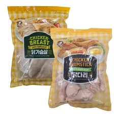 노브랜드 냉동 닭가슴살 1kg+닭다리 1KG, 2개, 1kg