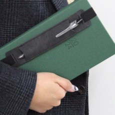 블랙(차콜) 밴드형 펜꽂이 펜홀더 파일 화일 펜클립 스트랩 패드 볼펜 펜슬 북밴드 펜케이스, 1개