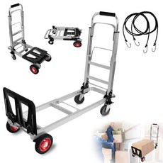 3 in 1 Aluminum Hand Truck Dolly Convertible Heavy Duty 460lbs Capacity Folding Hand Truck with 6