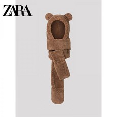 ZARA 자라곰돌이목도리 제니곰돌이목도리 바라클라바목도리 제니 곰돌이 모자 일체형 목도리 양털 장갑 머플러 2종