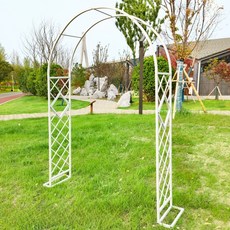 장미 아치 넝쿨 지지대 포도나무 정원 꾸미기 대문 [오디가 ODIGA], 받침대, 너비1.4m / 높이2.2m, 하얀색(White)