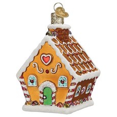 Old World Christmas Collection 유리 장식 나무, Sweet Gingerbread Cottage