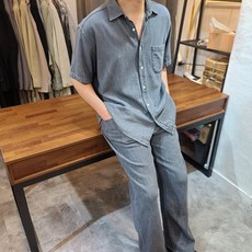남성데님반팔바지세트