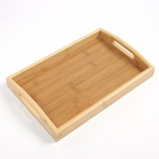 사각 우드 트레이 30x20cm 플레이팅 다과 디저트 원목 손잡이 고급 쟁반, 1개