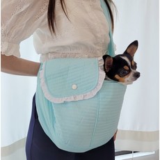 원펫밀리 프릴 커버 포대기 캥거루 슬링백 이동가방 산책가방, 핑크
