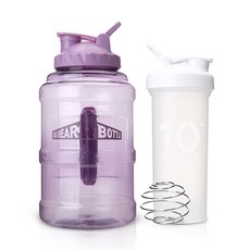 빅베어 쉐이커보틀 2.5리터 + 10도씨 블랜딩 쉐이커 프로 1000ml 화이트 세트, 퍼플