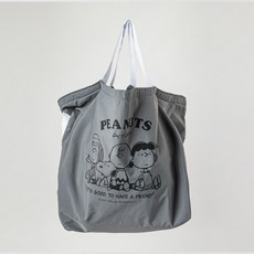 [Peanuts] 피너츠 쇼퍼백 (3종), 그레이, 1개