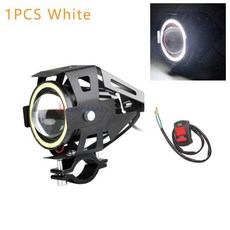 Abgle Eyes LED 오토바이 헤드라이트 추가 안개등 범용 보조 U7 램프 125W, 1개