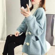 여성 가을 루즈핏 가디건 와이드 트렌드 캐주얼 코디 LS448