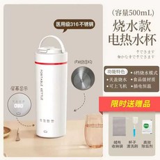 usb커피포트 포트 전기 사무실 전기컵 여행 티포트 자동차 주전자 휴대용 텀블러 커피, 1개, 2. 500ML 고급형 스테인리스 텀블러