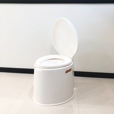 살림의발견 휴대용 요강 이동식 캠핑용 간이 화장실 환자용 의료용 노인용 변기 좌변기, 1개, 화이트中