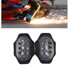2Pcs 모터사이클 무릎 보호대 슬라이더 스파크 그라인딩 무릎 보호대 10/20 버튼 범용 사이클링 장비 포함, black, style 20, 2개