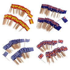 STK 400pcs 이쑤시개 나무 이쑤시개 장식 깃발 이쑤시개 버거 장식