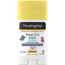 Neutrogena 뉴트로지나 쉬어 아연 옥시드 키즈 미네랄 선스크린 스틱 브로드 스펙트럼 SPF50+, 2개, 43g