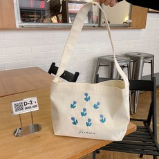 큐티한 캔버스 숄더백 심플 풋풋한 학생 수업 토트백
