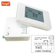 스마트 라이프 WiFi RF 무선 룸 온도 조절기 가스 보일러 용 물 바닥 난방 원격 컨트롤러 alexa 작동, 5a 워터 밸브, ac90v-240v, 1개, 1.5A Water valve - AC90V-240V