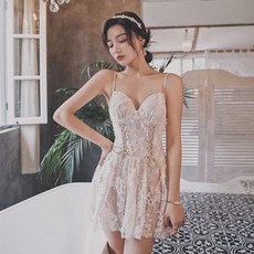KAKA화이트 펀칭 섹시 여성 비키니 수영복, XL(110-120근 권장), 베이지색