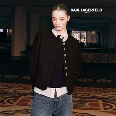 칼라거펠드 [온플] [24SS] 칼라거펠트 앙피르 칼라리스 트위드자켓675320