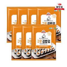 새우표 완도 무조미 구운 김밥김 22g x 7봉, 7개