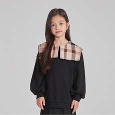 닥스 리틀 닥스키즈 하우스체크 카라 맨투맨 DSF12TM67M BK