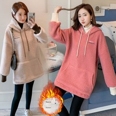 임부복 겨울 기모 스웨이드 맨투맨 임산부 외세트