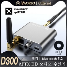 VAORLO CSR 무선 수신기 APTX-HD Bluetooth 5.2 HiFi 스테레오 오디오 어댑터 지원 동축 광섬유 aptX-LL 헤드폰 TV 증폭기 용, D300 - d300