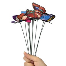 정원 3D 나비 마당 화분 다채로운 잠자리 말뚝 야외 파티 장식 10 개 15, 05 7.0cm-10Pcs
