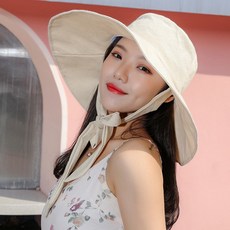 썬쉐이드 코튼 버킷햇 리본모자