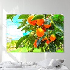 감 나무 그림 캔버스 액자 생기 그림 개업식 선물 사무실 금전운 풍수 인테리어, 01 청량한 감나무