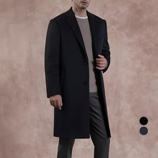 Manitsuit 男士純色切斯特菲爾德羊毛大衣