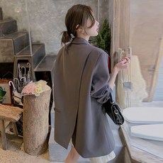 모몰라티 여성 데일리 뒷트임 루즈핏 싱글 정장 자켓+양말