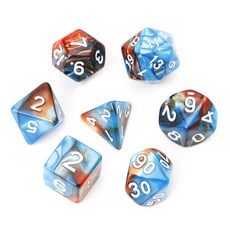 7pcs/set trpg 보드 게임 d4-d20 용 아크릴 다면체 주사위, 파란색