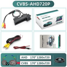 GreenYi 차량 야간 투시경 후방 카메라 Audi A3 8P Q7 S5 Q5 170 도 AHD 1920x1080P, 03 CVBS-AHD720P-170deg, 한개옵션1