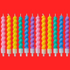 25년새해 을사년 꼬불꼬불 뱀 알록달록 뚱뚱 꽈배기 초 무지개 색깔초 인싸생일초 12개, 20g