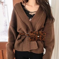 아트박스/홀리지 쏘하니 호피 레오파드 벨티 가죽 힙색 크로스백