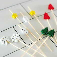 대나무 크리스마스데코 간식 과일꼬지 디저트꼬지 나무꼬지 100개, 9cm, 1개