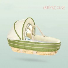 SW 휴대용아기침대 유아침대 신생아침대 아기침대, (B타입)그린