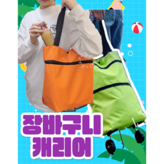 장바구니캐리어 장바구니 접이식카트 에코백카트 쇼핑카트 시장바구니캐리어 핸드카트 손수레, 그린, 그린, 1개