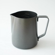FUN COFFEE 밀크피처 라떼아트 350ml 12oz 눈금 밀크 저그 피처 저그 스테인리스제 블랙 바리스타 co0051, 1개